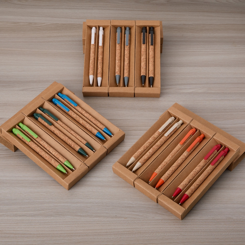 Kit Ecológico Caneta e Lapiseira Cortiça - Imagem 2